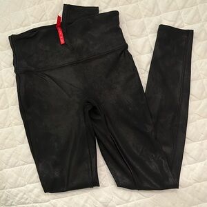 Spanx Size Small Black Leather Leggings